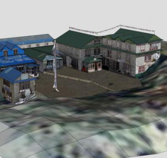 夏尔巴村戈拉克建筑SU模型下载_sketchup草图大师SKP模型