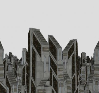 未来式城市户外建筑SU模型下载_sketchup草图大师SKP模型