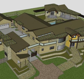 现代多户型住宅小区SU模型下载_sketchup草图大师SKP模型
