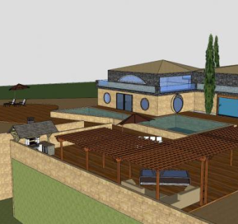 大庄园建筑SU模型下载_sketchup草图大师SKP模型