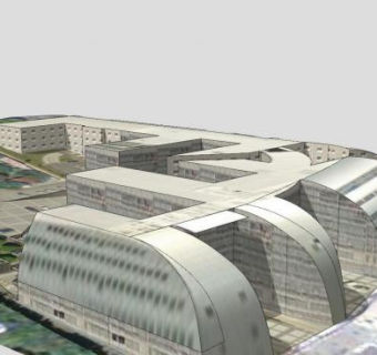 洛杉矶城小区建筑SU模型下载_sketchup草图大师SKP模型