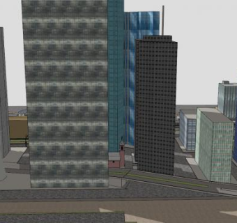 纽约城市建筑SU模型下载_sketchup草图大师SKP模型