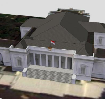 印度尼西亚行政楼SU模型下载_sketchup草图大师SKP模型