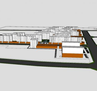 孙延鹏小区规划建筑SU模型下载_sketchup草图大师SKP模型