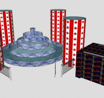 加拿大喷泉公园SU模型下载_sketchup草图大师SKP模型
