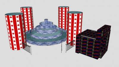 加拿大喷泉公园SU模型下载_sketchup草图大师SKP模型