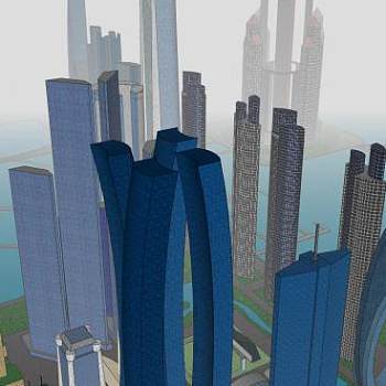 现代诚市建筑SU模型下载_sketchup草图大师SKP模型