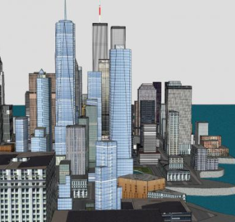纽约户外城市建筑SU模型下载_sketchup草图大师SKP模型