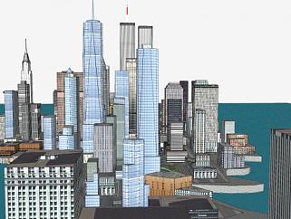 <em>纽约</em>户外城市建筑SU模型下载_sketchup草图大师SKP模型