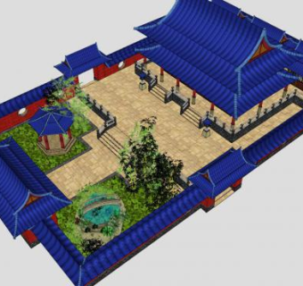 王国园林皇宫博弈模型SU模型下载_sketchup草图大师SKP模型