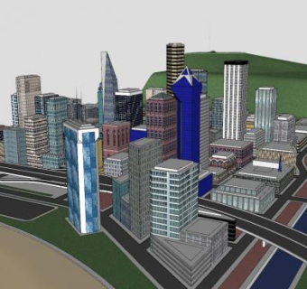 户外沙滩豪华建筑SU模型下载_sketchup草图大师SKP模型