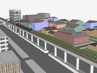 现代城市区域建筑SU模型下载_sketchup草图大师SKP模型