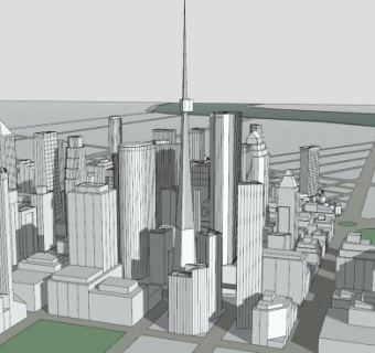 大城市现代建筑SU模型下载_sketchup草图大师SKP模型