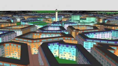 生态城市建筑SU模型下载_sketchup草图大师SKP模型