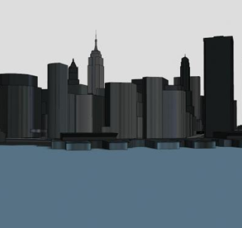 自由之城诚市建筑SU模型下载_sketchup草图大师SKP模型