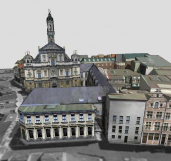 城市图书馆建筑SU模型下载_sketchup草图大师SKP模型