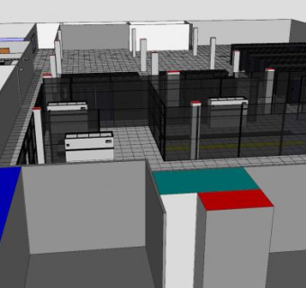 纤维媒体建筑数据中心SU模型下载_sketchup草图大师SKP模型