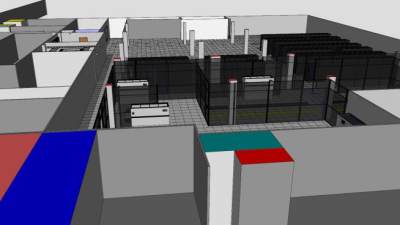 纤维媒体建筑数据中心SU模型下载_sketchup草图大师SKP模型