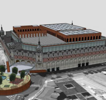 休闲文化建筑SU模型下载_sketchup草图大师SKP模型