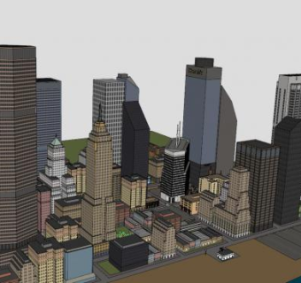 整个城市户外建筑SU模型下载_sketchup草图大师SKP模型