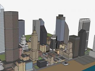 整个城市户外建筑SU模型下载_sketchup草图大师SKP模型