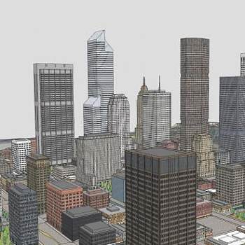 罗坎市中心诚市建筑SU模型下载_sketchup草图大师SKP模型