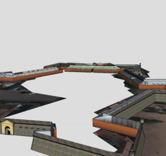 彼得保罗要塞建筑SU模型下载_sketchup草图大师SKP模型