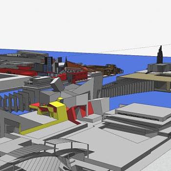 现代无名城市建筑SU模型下载_sketchup草图大师SKP模型