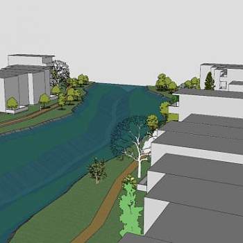 生态住区建筑SU模型下载_sketchup草图大师SKP模型