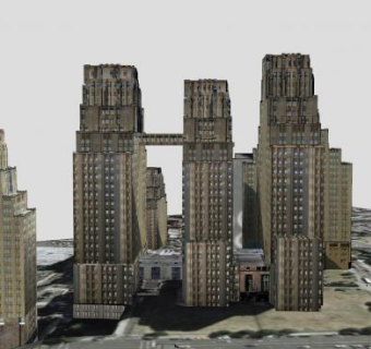 现代建筑医疗中心SU模型下载_sketchup草图大师SKP模型