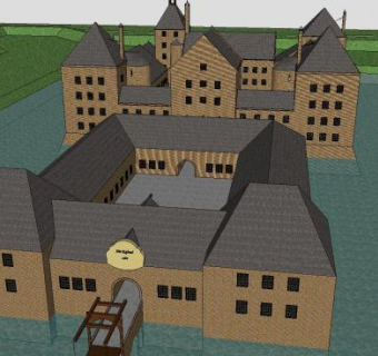 公园古建筑城堡SU模型下载_sketchup草图大师SKP模型