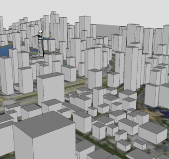 迪拜商业湾建筑SU模型下载_sketchup草图大师SKP模型