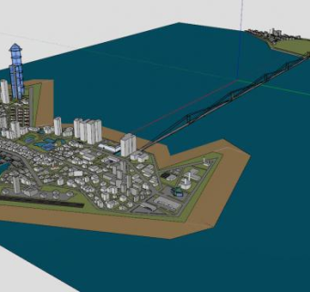 旅游小镇建筑SU模型下载_sketchup草图大师SKP模型