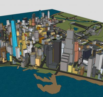 巨大城市建筑SU模型下载_sketchup草图大师SKP模型