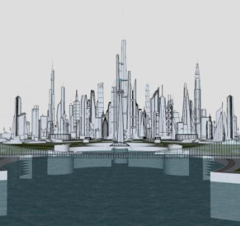 亚特兰蒂斯建筑SU模型下载_sketchup草图大师SKP模型