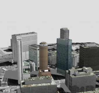 日本商业街建筑SU模型下载_sketchup草图大师SKP模型