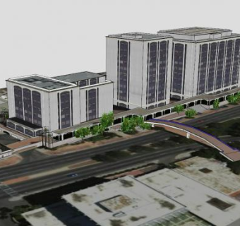 办公建筑中心SU模型下载_sketchup草图大师SKP模型