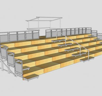 小型露天看台SU模型下载_sketchup草图大师SKP模型
