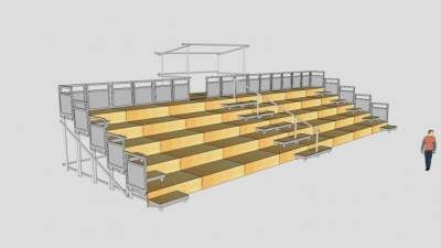小型露天看台SU模型下载_sketchup草图大师SKP模型