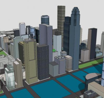 城市都市建筑SU模型下载_sketchup草图大师SKP模型