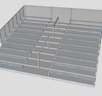 金属比赛看台SU模型下载_sketchup草图大师SKP模型