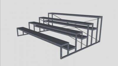 小型球场露天看台SU模型下载_sketchup草图大师SKP模型