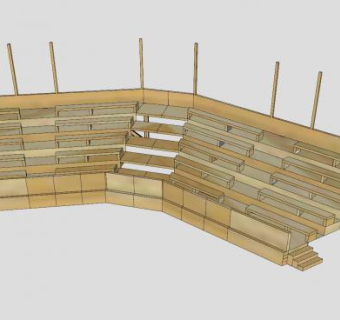 搭建的观众席看台SU模型下载_sketchup草图大师SKP模型
