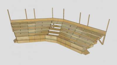 搭建的观众席看台SU模型下载_sketchup草图大师SKP模型