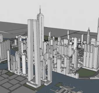 最大城市建筑SU模型下载_sketchup草图大师SKP模型