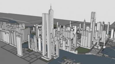 最大城市建筑SU模型下载_sketchup草图大师SKP模型