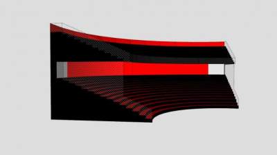 双层观众席看台SU模型下载_sketchup草图大师SKP模型