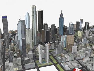 城市建筑中心地区SU模型下载_sketchup草图大师SKP模型