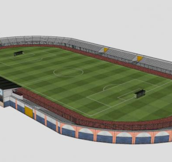 足球体育场看台SU模型下载_sketchup草图大师SKP模型