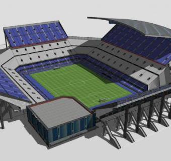 大型足球场看台SU模型下载_sketchup草图大师SKP模型